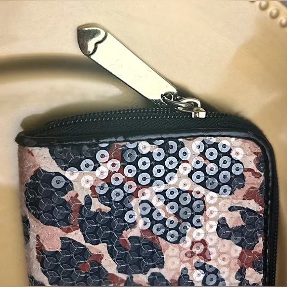 Betsey Johnson Leopard Print “Sequin”  Zip Around Wallet - Picture 8 of 13